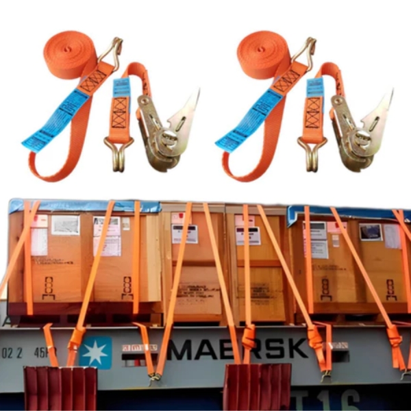 Cinta Catraca 4,5 metros 500kg Carga Amaração Gancho Aço