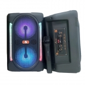 Caixa de Som 6.5 Polegadas Dupla Eletrônica Som Sem Fio para Festas com Microfone Sem Fio para Karaokê - KTS-1329