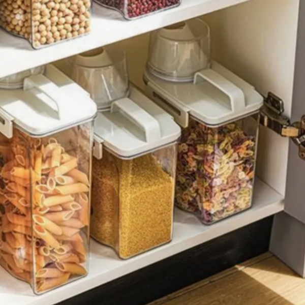 Pote Ração Hermetico Medidor Organizador Acrilico 1 Litro