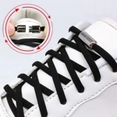 Cadarços Redondos Elásticos para Adultos com Travas de Metal Anti Solto para Esportes