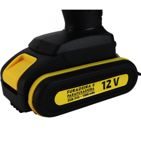 PARAFUSADEIRA E FURADEIRA 1350 RPM A BATERIA LI-ION C/ MALETA ACESSORIOS 12V -110/220V