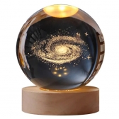Luminária Decorativa Globo LED Com Interruptor On e Off Lua Via Láctea Sistema Solar Bola De Cristal