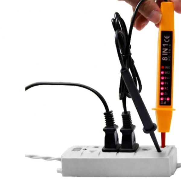 Caneta Medidora Tensão 3 em 1 110v 150v 220v 300v 380v 500v Ac/dc,Testador de tensão de automóvel, detector de luz de te