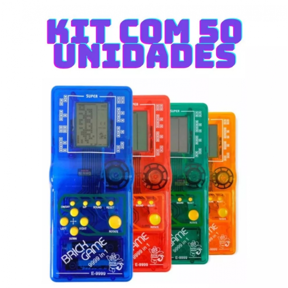 Kit com 50 Super Mini Game Retro Brinck Game Portátil 9999 jogos