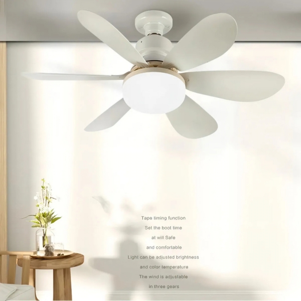 Ventilador De Teto Silencioso Econômico Com Luz Led Lâmpada