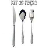 Kit 18 Talheres Garfo Colher Faca Inox Bufffet -restaurante
