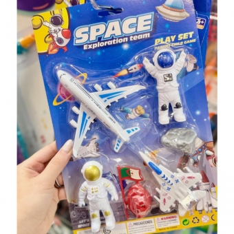 Coleção Brinquedos Galaxia Foguetes Astronautas 7 Peças