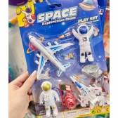 Coleção Brinquedos Galaxia Foguetes Astronautas 7 Peças