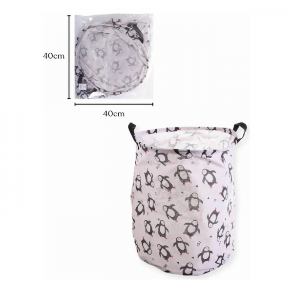 Cesto Organizador Pinguim Multiuso Roupa Suja Dobrável