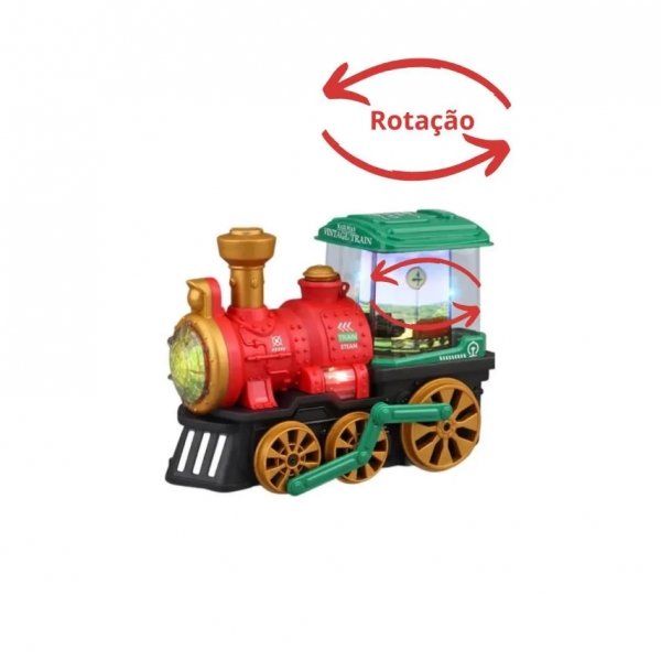 Trenzinho Com Fumaça Luzes E Som Brinquedo Interativo Vermelho/amarelo/verde