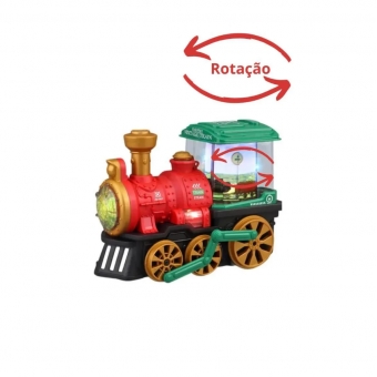 Trenzinho Com Fumaça Luzes E Som Brinquedo Interativo Vermelho/amarelo/verde