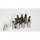 12 Bicos Confeitar Bolo Doce + Acoplador + Saco Confeiteiro