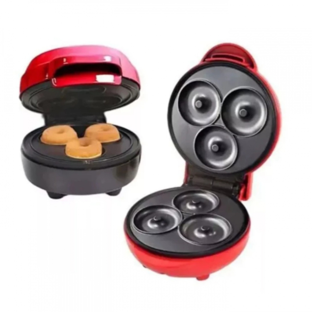Mini Máquina De Donuts Elétrica 3 Furos Rápido 110V