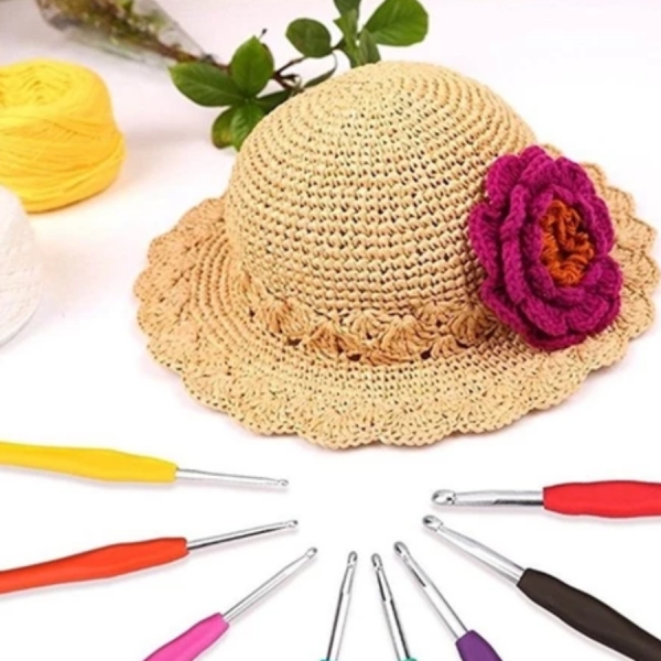 Colorido Macio Plástico Lidar Com Alumina Crochê Ganchos Agulhas De Tricô Conjunto 2-6mm Para Tecer Costura Tool-9pcs