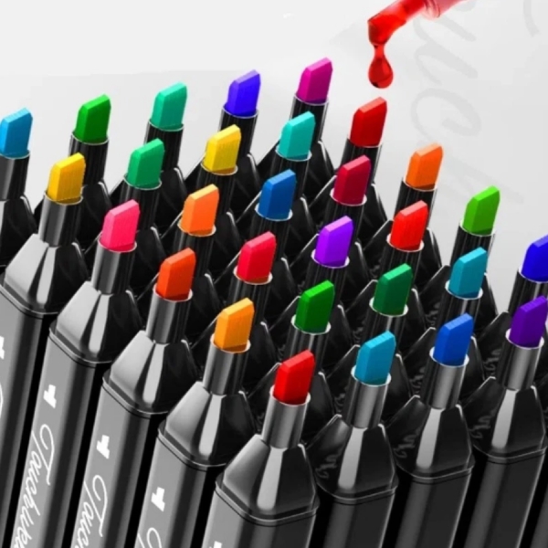 Estojo Kit 48 Canetinhas Marcadores Pintura Bobbie Goods