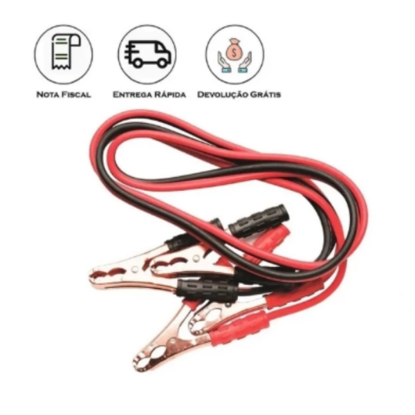 Auxiliador Partida Cabo de Chupeta Bateria Veículo Carro 500 AMP