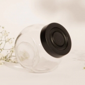 Kit 4 Potes de Vidro para Condimentos 180ml com Tampa Preta porta temperos