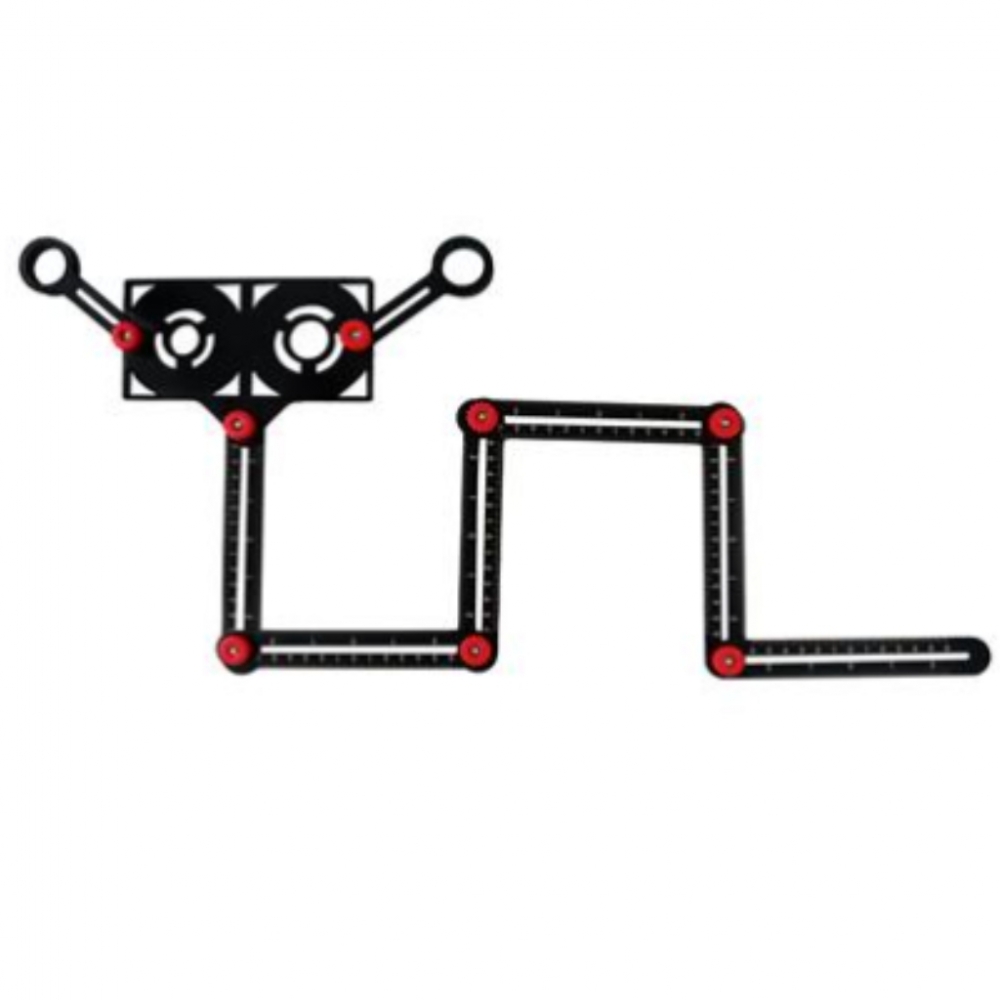 Régua Gabarito Dobrável Multiangular Esquadro Em Alumínio