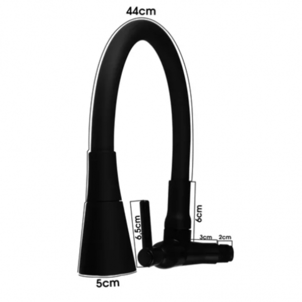 Torneira Gourmet Parede Cozinha Pia Dois Jatos Preta Abs