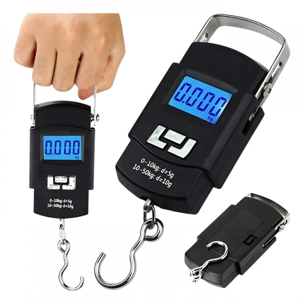Balança Portátil Para Mala Bagagem Viagem Peixe 50Kg Digital