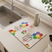Tapete escorredor de Louça em Microfibra Super absorvente Dobrável Aparador de Louça