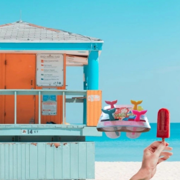 Forma De Picolé Sereia Baleia Silicone Kit 4 Moldes Reutilizavel