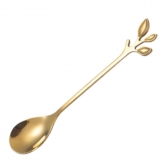 Kit 12 Colher De Chá De Café Dourada De Aço Inoxidável Sobremesa