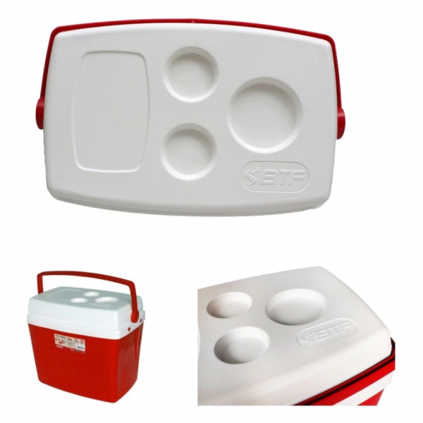 Caixa Térmica Cooler Com Alça 26 Litros Porta Copos Na Tampa