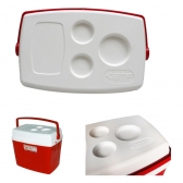 Caixa Térmica Cooler Com Alça 26 Litros Porta Copos Na Tampa