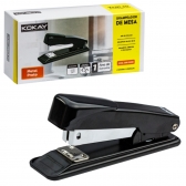 Grampeador Papel Profissional Reforçado Metal Aço 25 Folhas Cor Preto