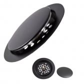 Ralo Click P/banheiro Redondo Preto Black 10x10 Veda Cheiro