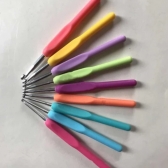 Colorido Macio Plástico Lidar Com Alumina Crochê Ganchos Agulhas De Tricô Conjunto 2-6mm Para Tecer Costura Tool-9pcs