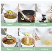 Jogo Kit 12 Peças Utensílios De Cozinha De Silicone Cabo Madeira Decoração Livre BPA