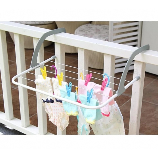 Varal Portátil De Janela Apartamento Varanda Seca Roupas Retrátil