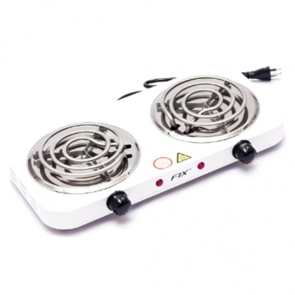 Fogão elétrico portátil Anafe NZA Fogareiro com 2 queimadores cor branca 127V