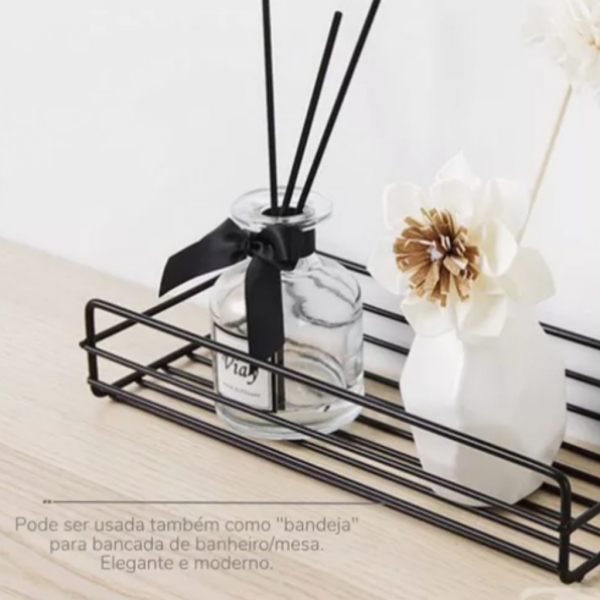Suporte Retangular Aço Inox Organização De Banheiro Cozinha
