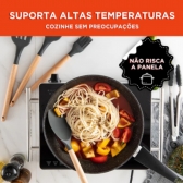Kit Utensílios Conjunto De Cozinha Com 7 Peças Silicone Colorido