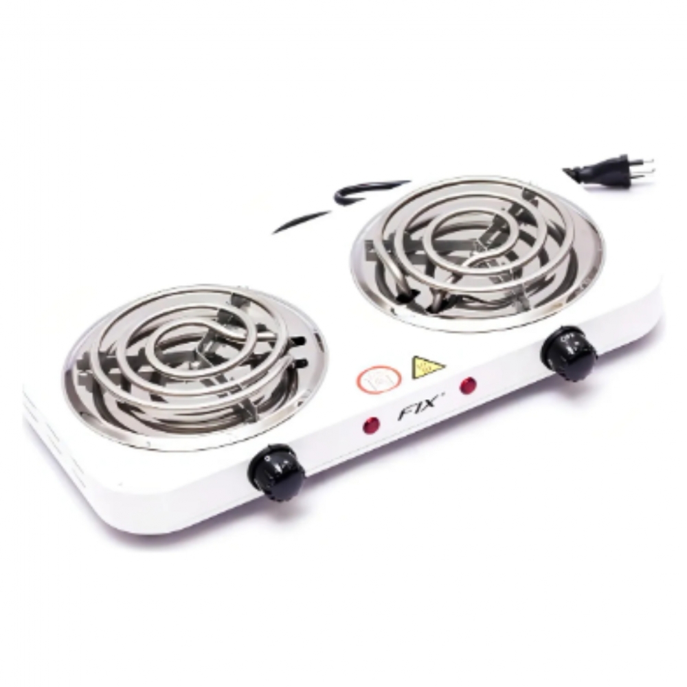 Fogão elétrico portátil Anafe NZA Fogareiro com 2 queimadores cor branca 127V