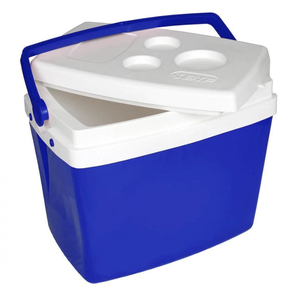 Caixa Térmica Cooler Com Alça 26 Litros Porta Copos Na Tampa