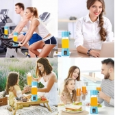 Mini Liquidificador Portátil Recarregável Com 6 Lâminas 380ML Cabo USB