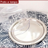 Queijeira Porta Queijo De Inox Prato Bolo Grande