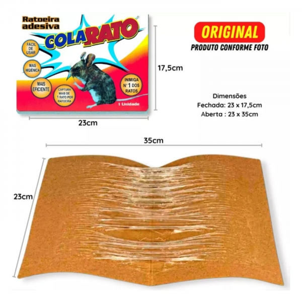 Ratoeira Adesiva Cola Forte Pega Rato Roedor