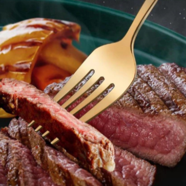 Kit 6 Garfo Dourado Forquilha De Aço Inoxidável De Alta Qualidade