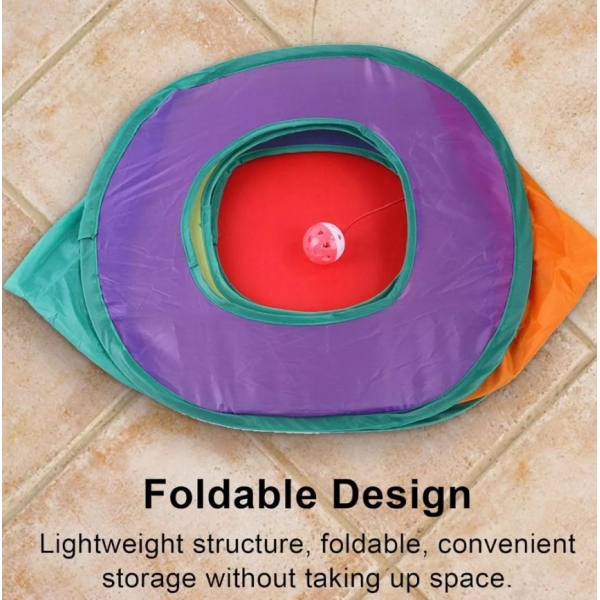 Cubo De Gato Rolante Aberto Tunel Interativo Pet Retratil tunel