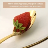 Kit 6 Colher Louça De Aço InoxidáVel Colher De Sobremesa Dourada / Luxuoso