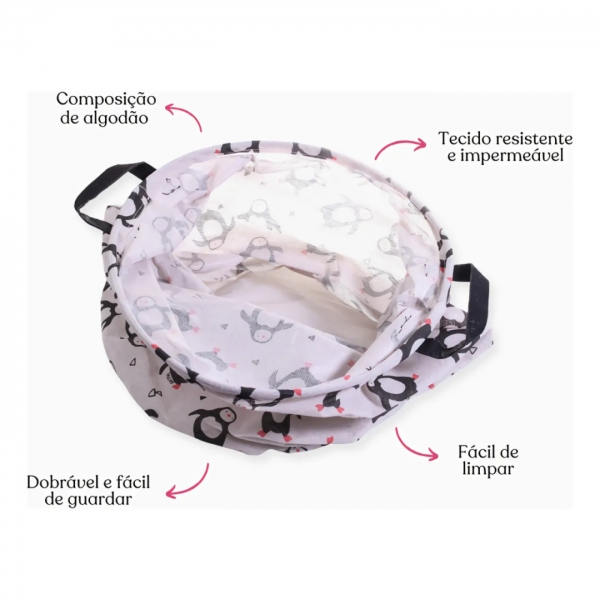 Cesto Organizador Pinguim Multiuso Roupa Suja Dobrável