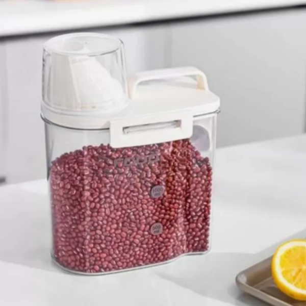 Pote Ração Hermetico Medidor Organizador Acrilico 1 Litro