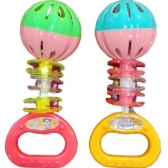 Kit 2 Chocalhos Infantis Coloridos - Estimula Audição e Coordenação Motora do Bebê