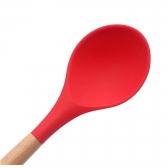 Colher Cabo De Madeira Silicone 32 Cm Reforçada