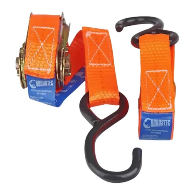 Cinta Catraca 4,5 metros 500kg Carga Amaração Gancho Aço
